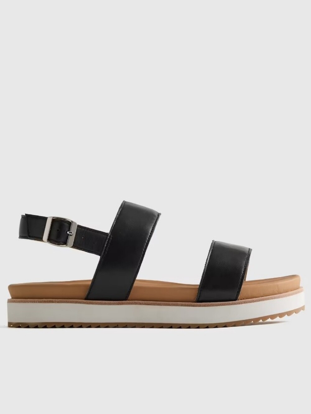 Quince Italian Leather Platform Sandal - black